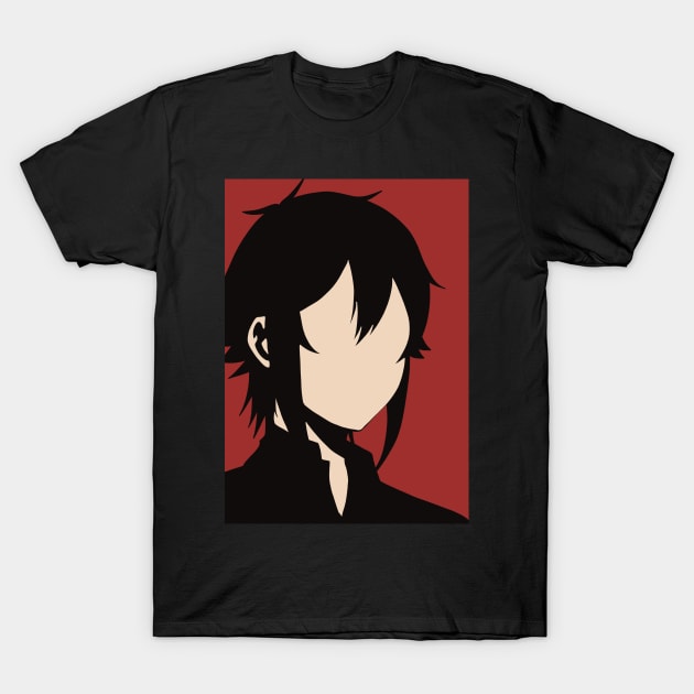 Girl in red merch shirt outlet